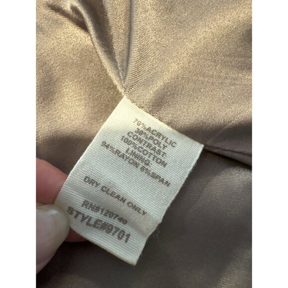 MYSTREE Faux Fur Lace Vest Shrug Brown Cream Boho Hippie Festival Size Small - Picture 6 of 6